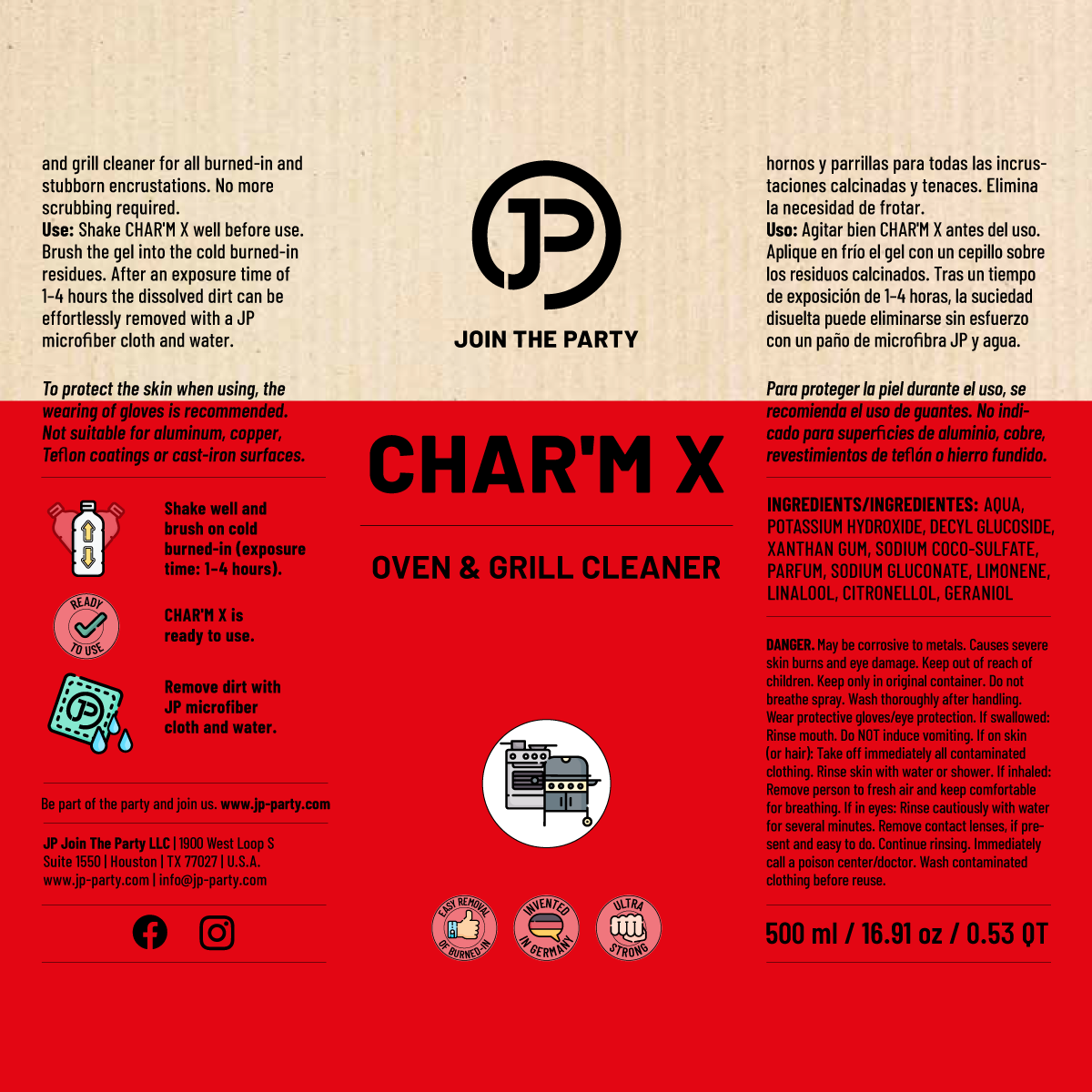 CHAR'M X – powerful oven and grill cleaner 