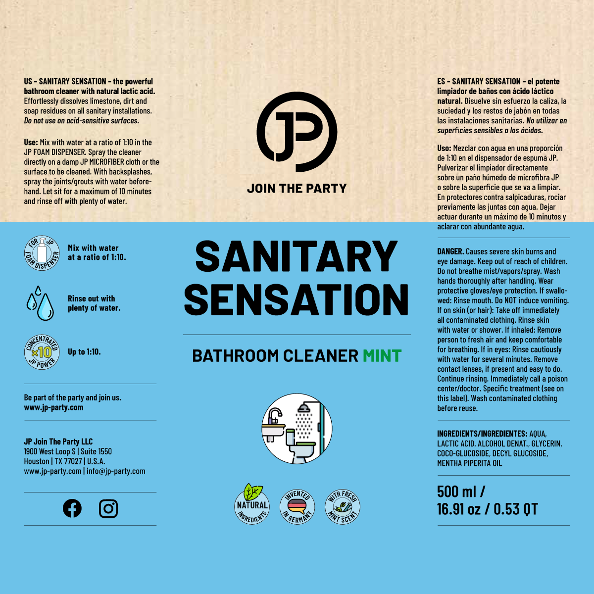 SANITARY SENSATION – bathroom cleaner concentrate